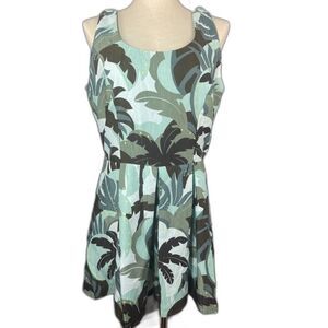 Lili Sidonio Palm Tree Romper L Green Tropical Sleeveless Jumpsuit Playsuit